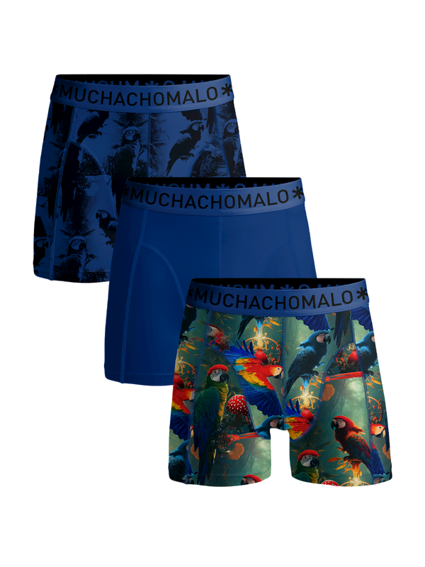 Boys 3-Pack Boxer Shorts Print/Print/Solid  U-PAPAGAYO1010-01J Print/Print/Blue