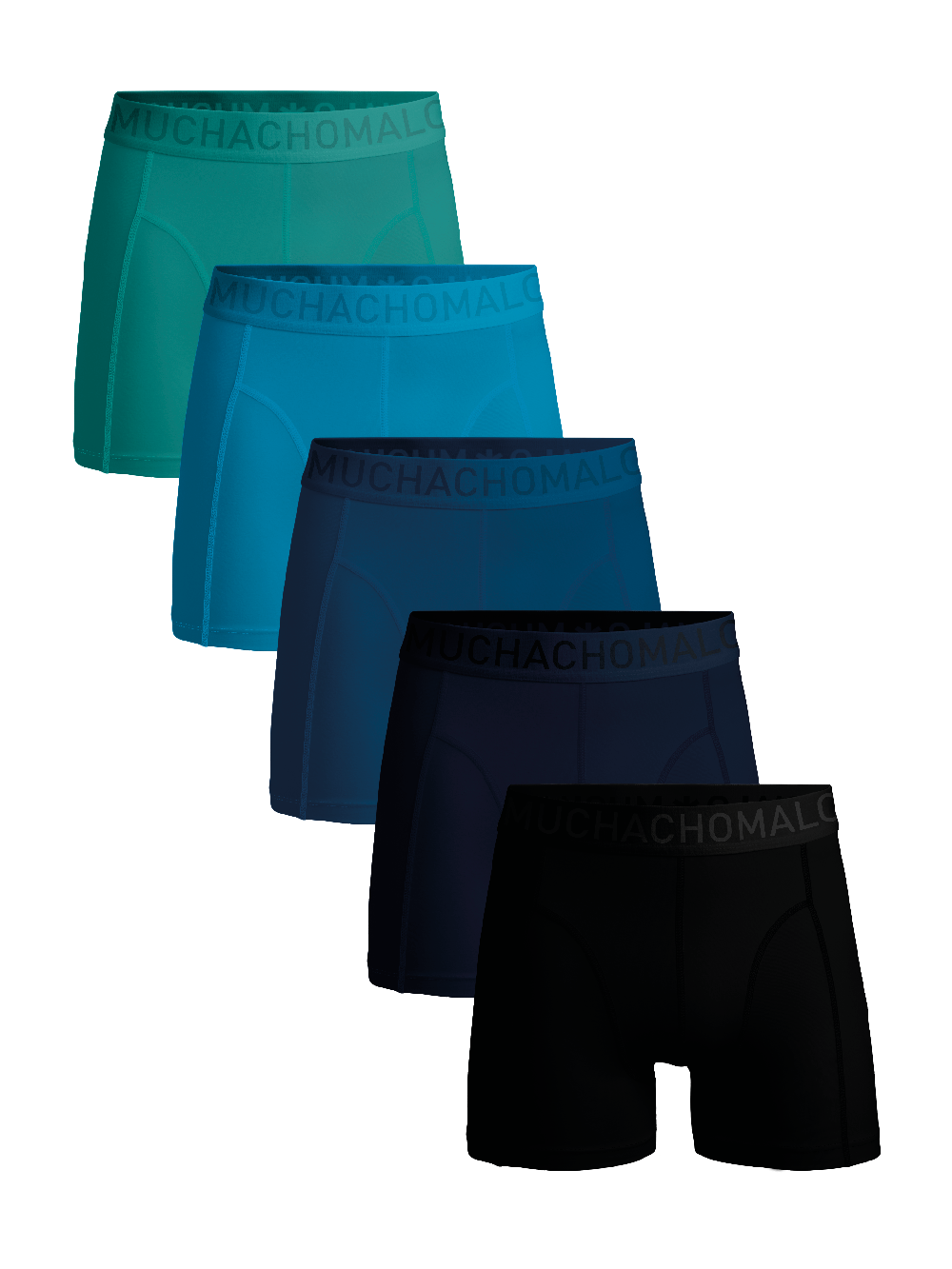 Men 5-pack light cotton solid LCSOLID1010-136 Black/Blue/Green