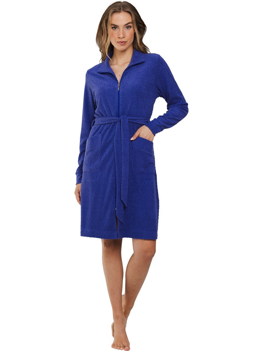 Morning gown with zipper 100cm 171251-105-1 520 blue