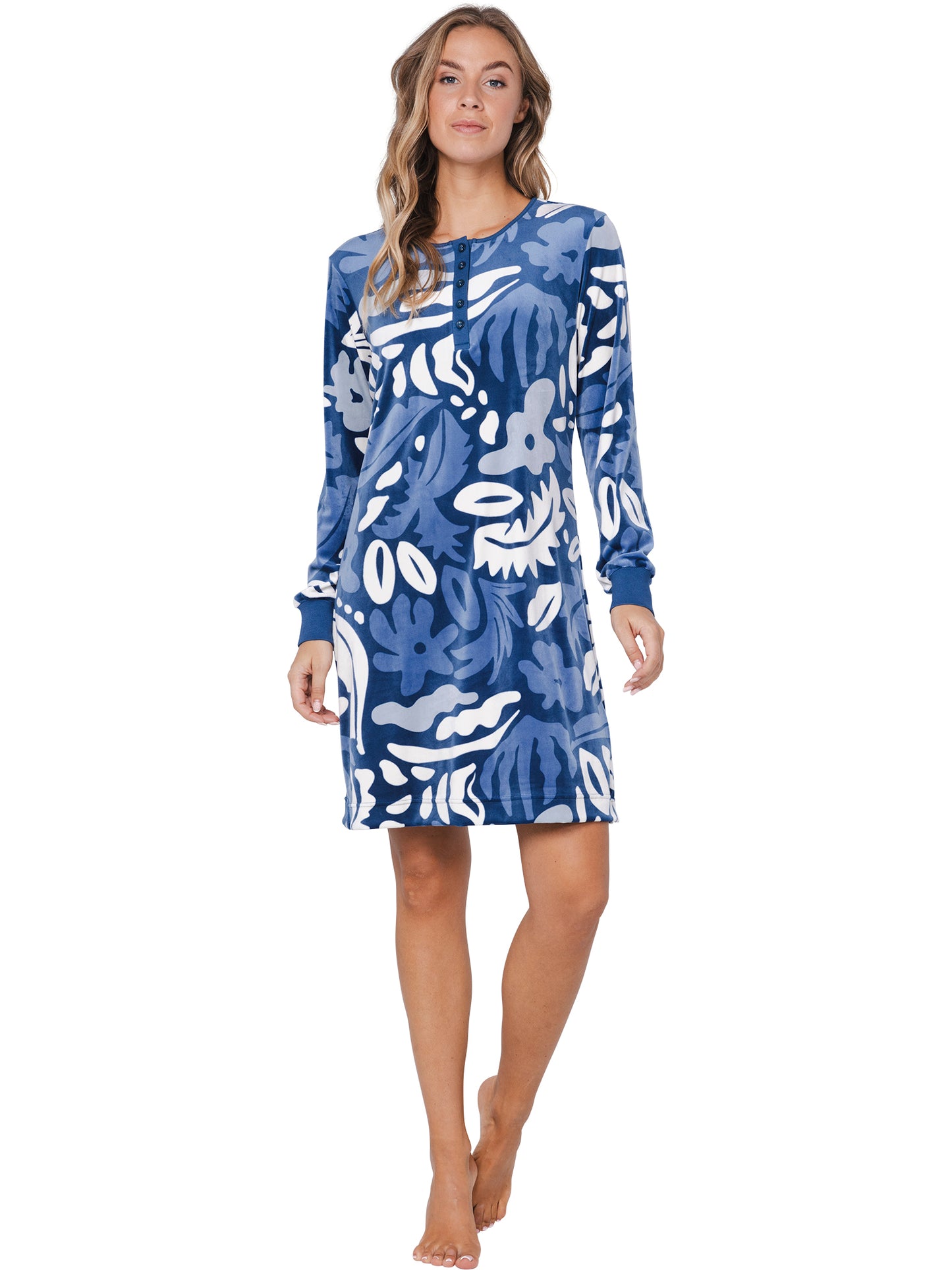 Nightdress with buttons (95 cm) 111252-158-1 blue 520
