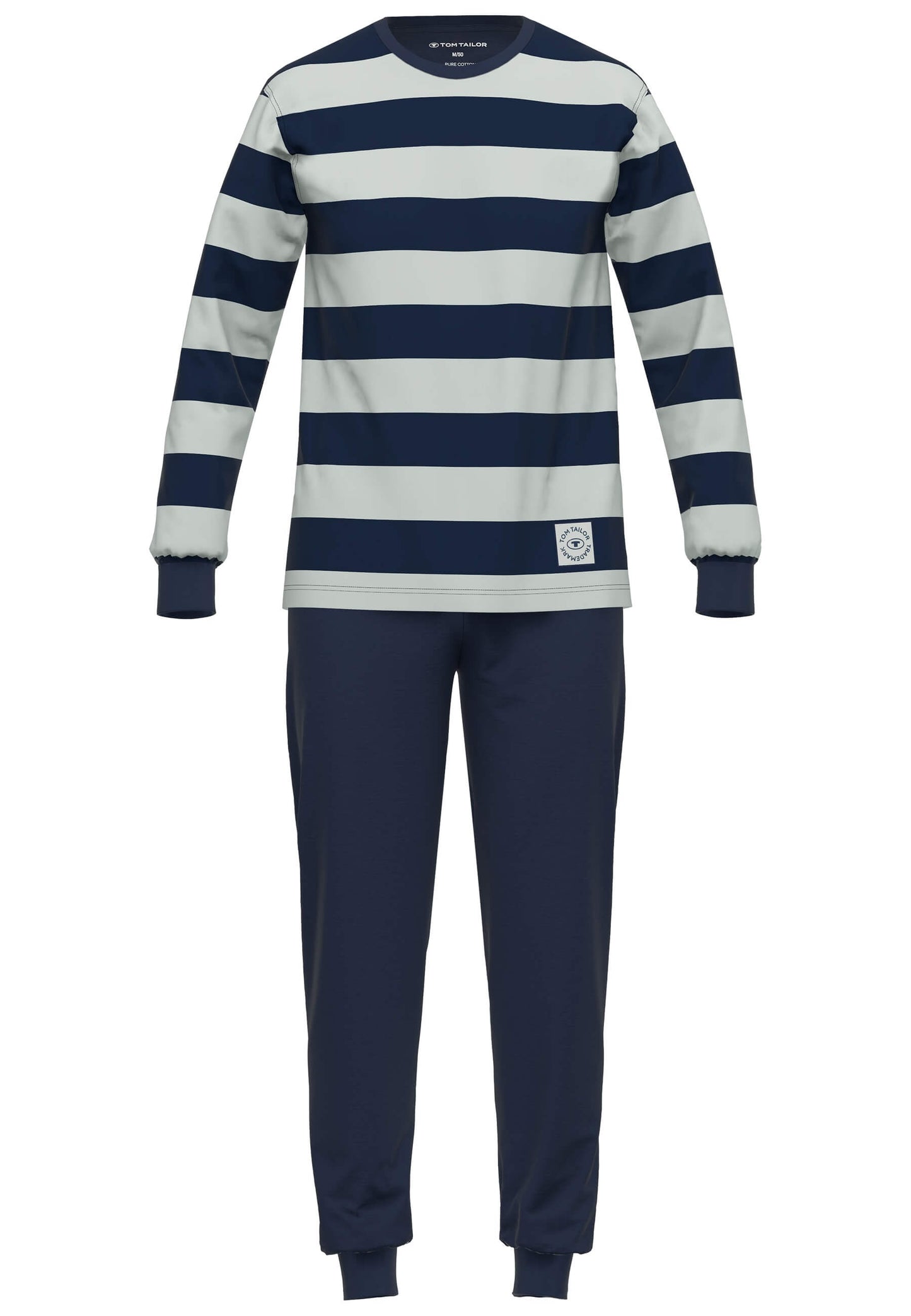 Pyjama 71409 612 blau-hell-Ringel
