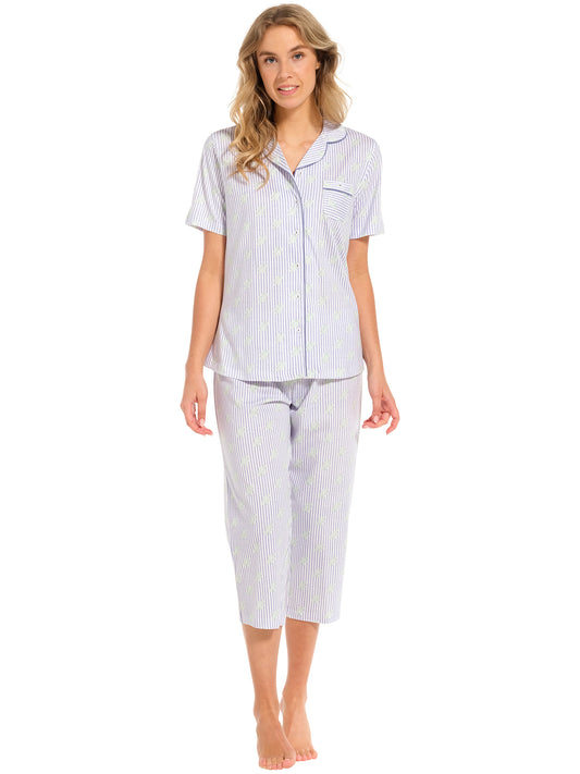 Pyjama capri pants 20241-122-6 516 Blue