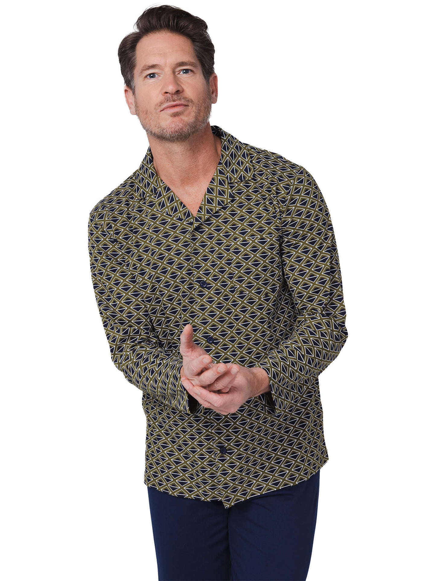 Pyjama full button 122252-508-3 blue 520