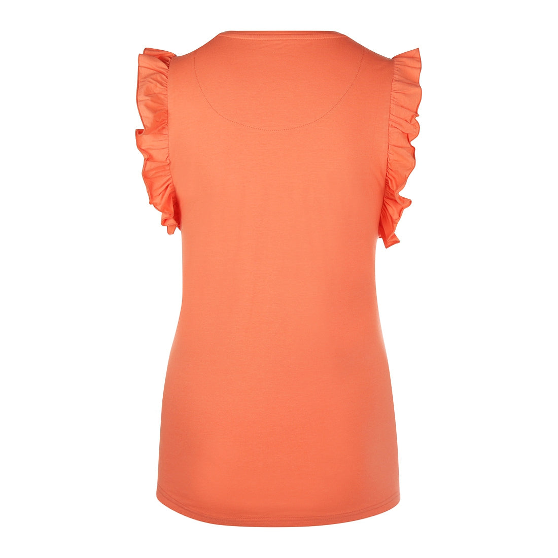 Women t-shirt ruffle sleeve R51139-38 74 Coral pink