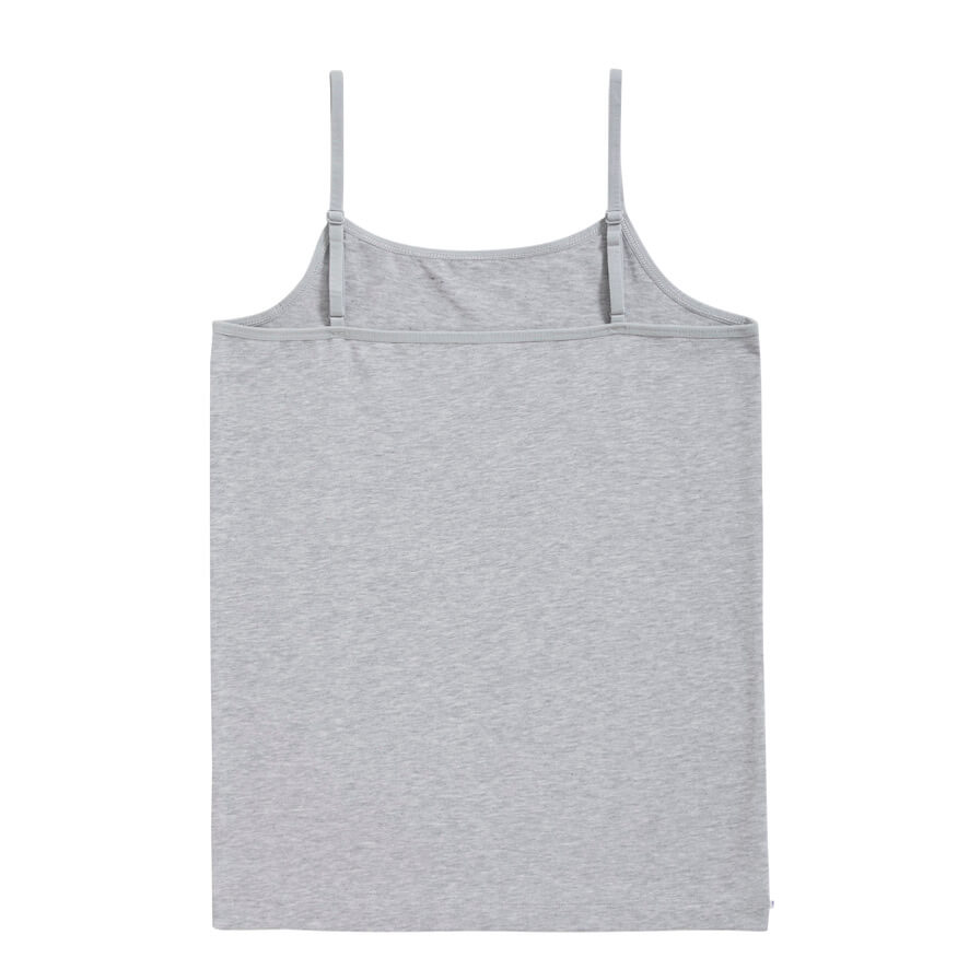 Organic girls spaghetti top 31960 955 Light grey melee
