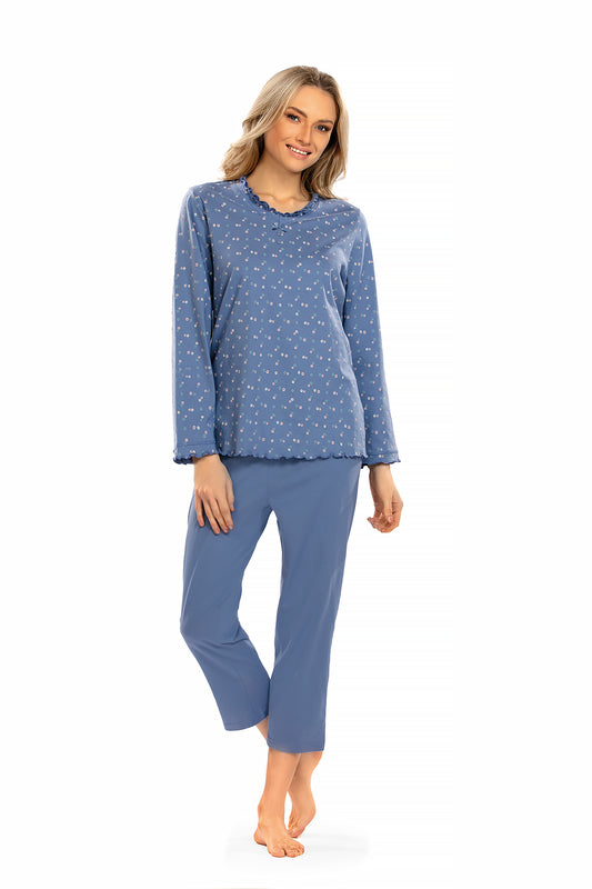 Damen Schlafanzug 7/8 Hose 252301 110 denim
