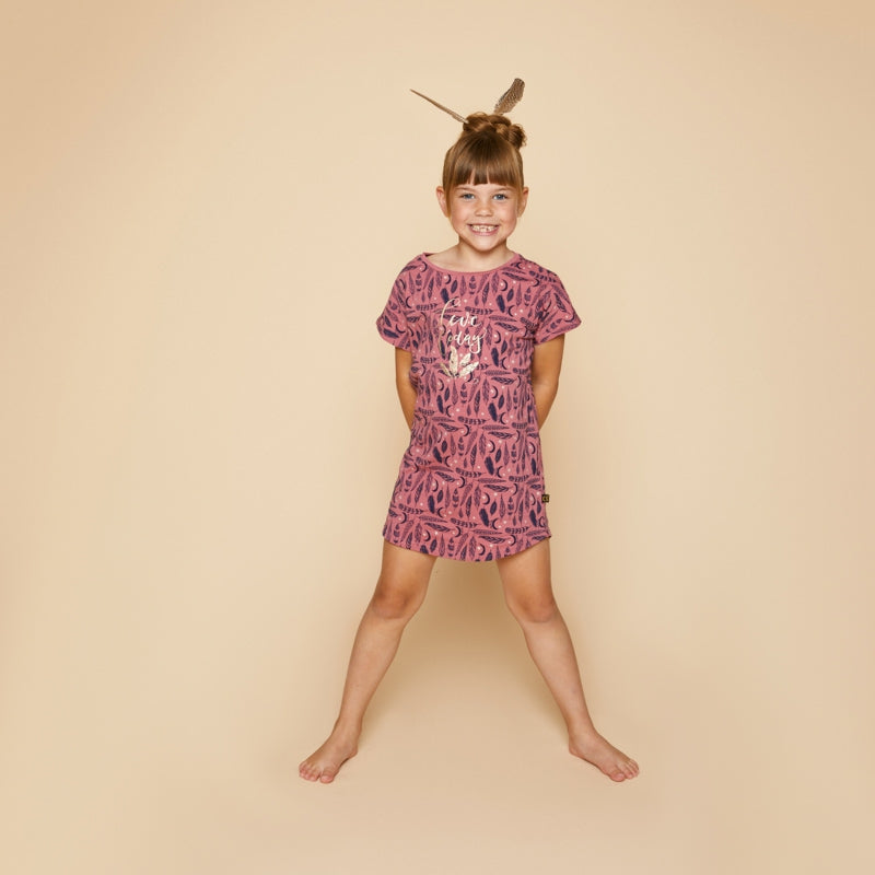 Girls big shirt ss T47020-41 78 Rouge pink