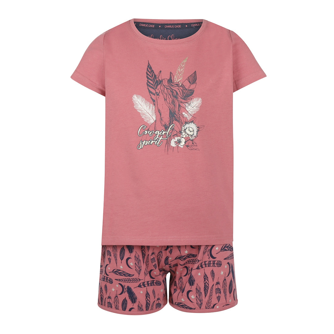 Girls short set ss T47018-41 78 Rouge pink
