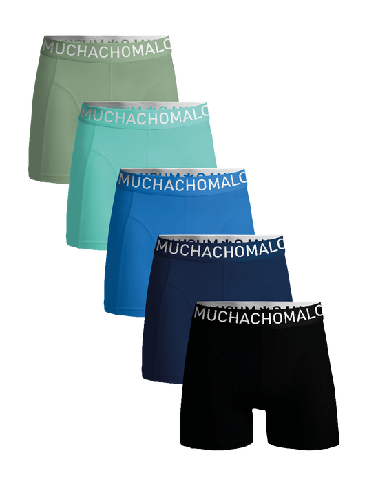Men 5-pack light cotton solid  LCSOLID1010-129 Black/Blue/Green
