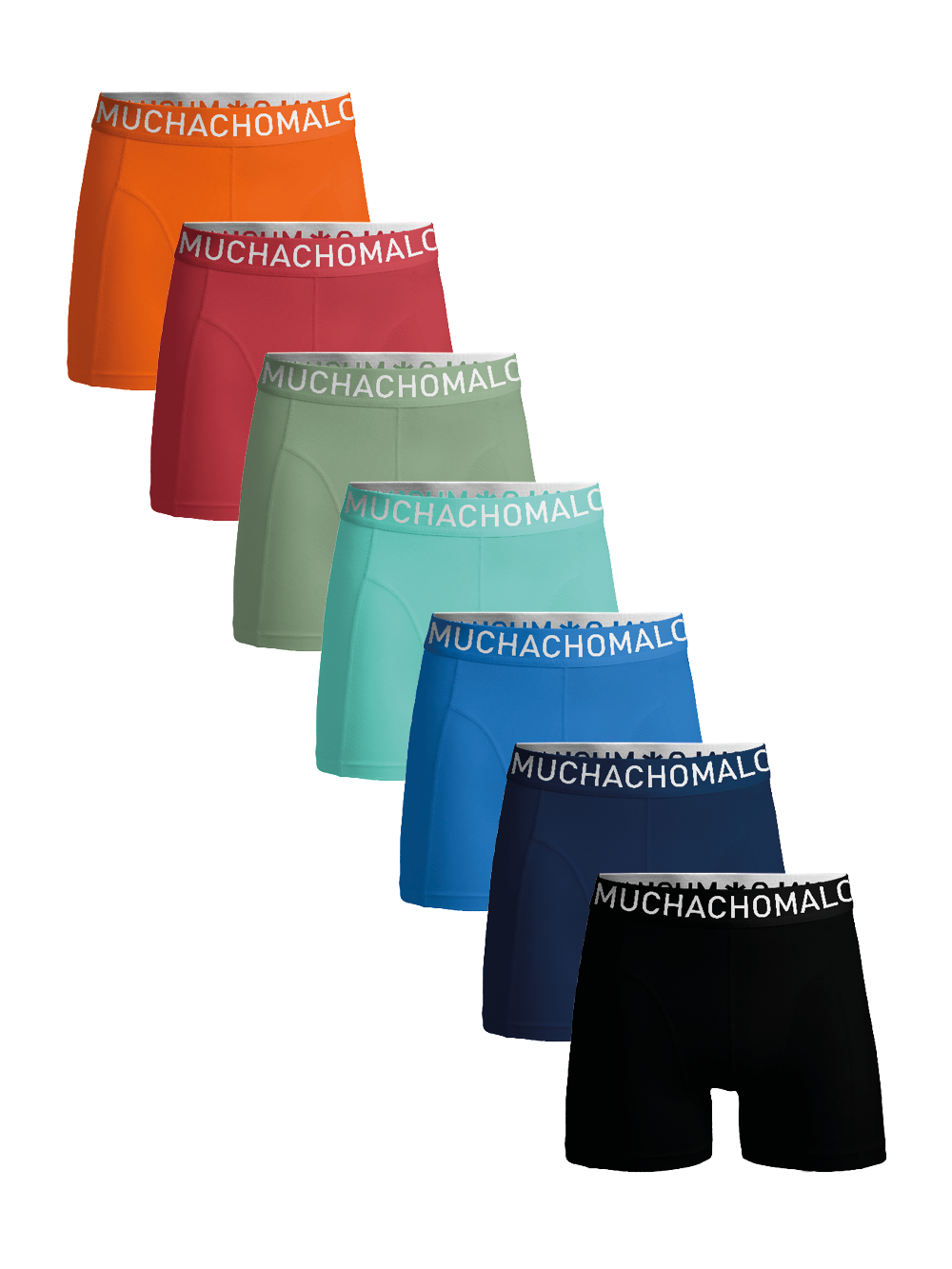 Men 7-pack light cotton solid  LCSOLID1010-134 Black/Blue/Green/Red/Orange