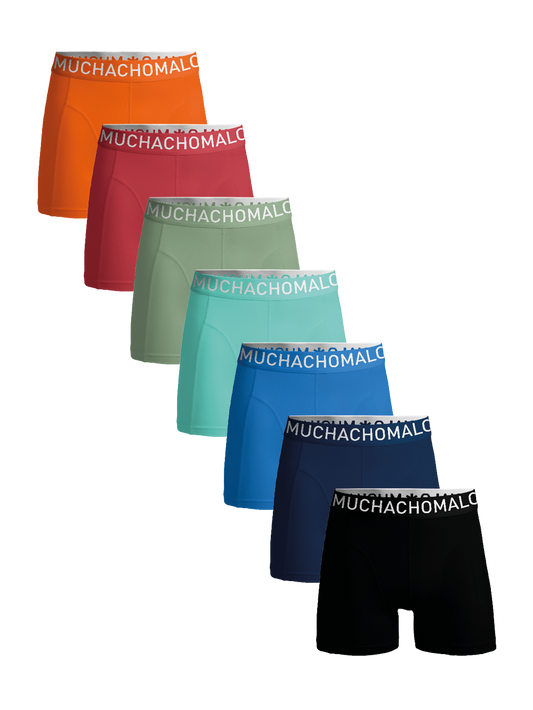 Men 7-pack light cotton solid  LCSOLID1010-134 Black/Blue/Green/Red/Orange