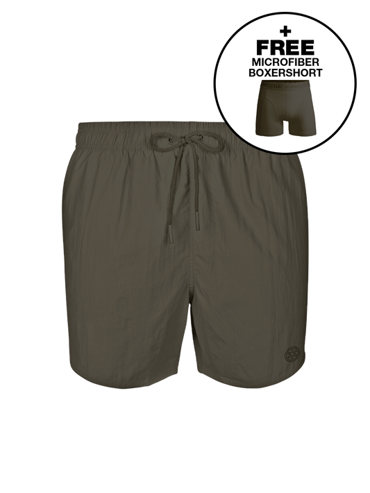 Men Swimshort Solid  SOLID2062-45 Army Green