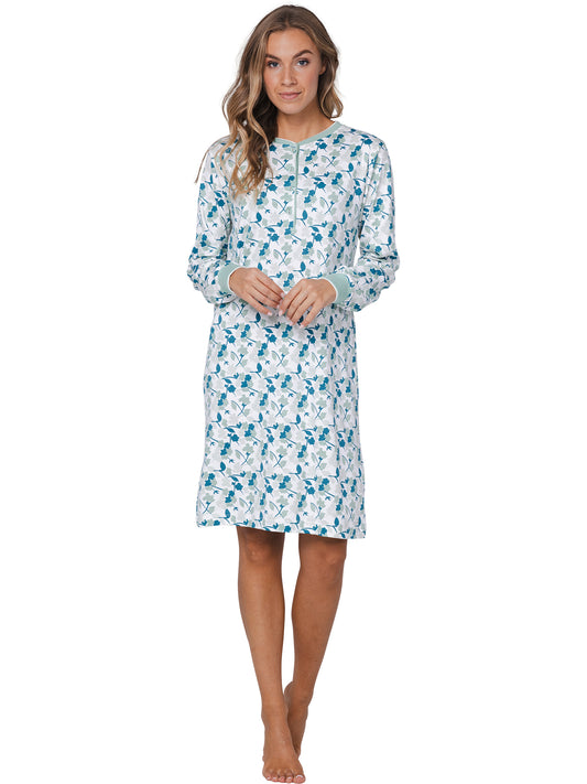 Nightdress with buttons (100 cm) 111252-110-1 Green 710