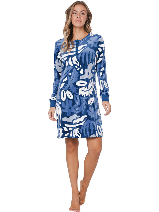Nightdress with buttons (95 cm) 111252-158-1 blue 520