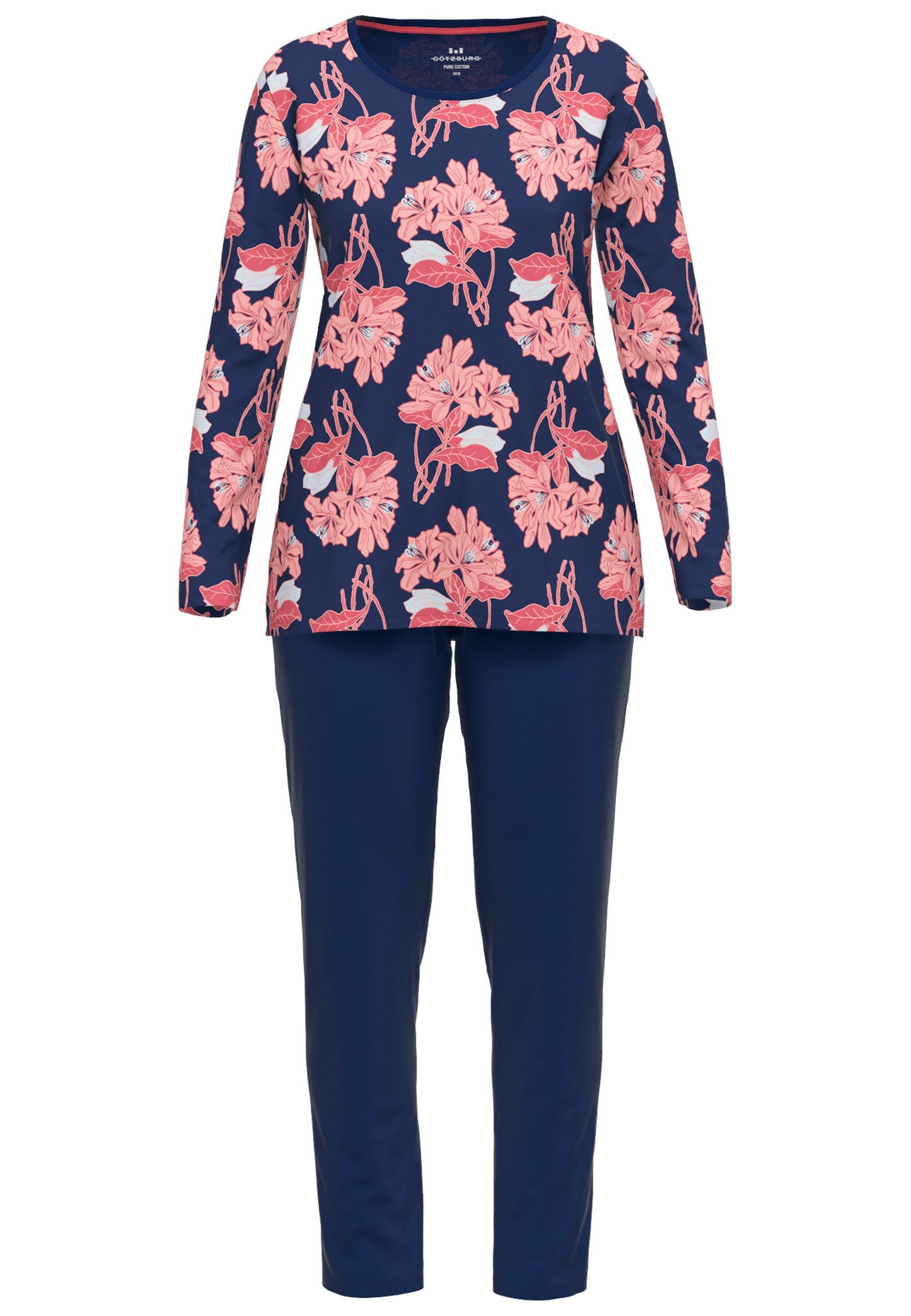 Pyjama 250182 485 rot-mittel-Allover