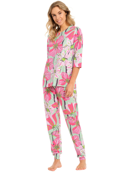 Pyjama 3/4 sleeve + long pants 20241-100-2 710 green