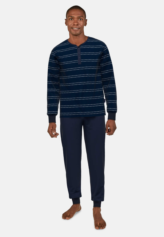 Pyjama  71398 635 blau-dunkel-Allover