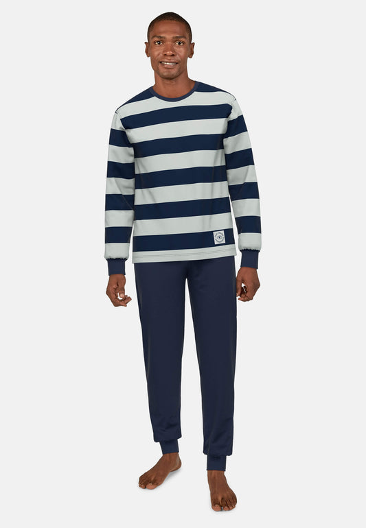 Pyjama  71409 612 blau-hell-Ringel