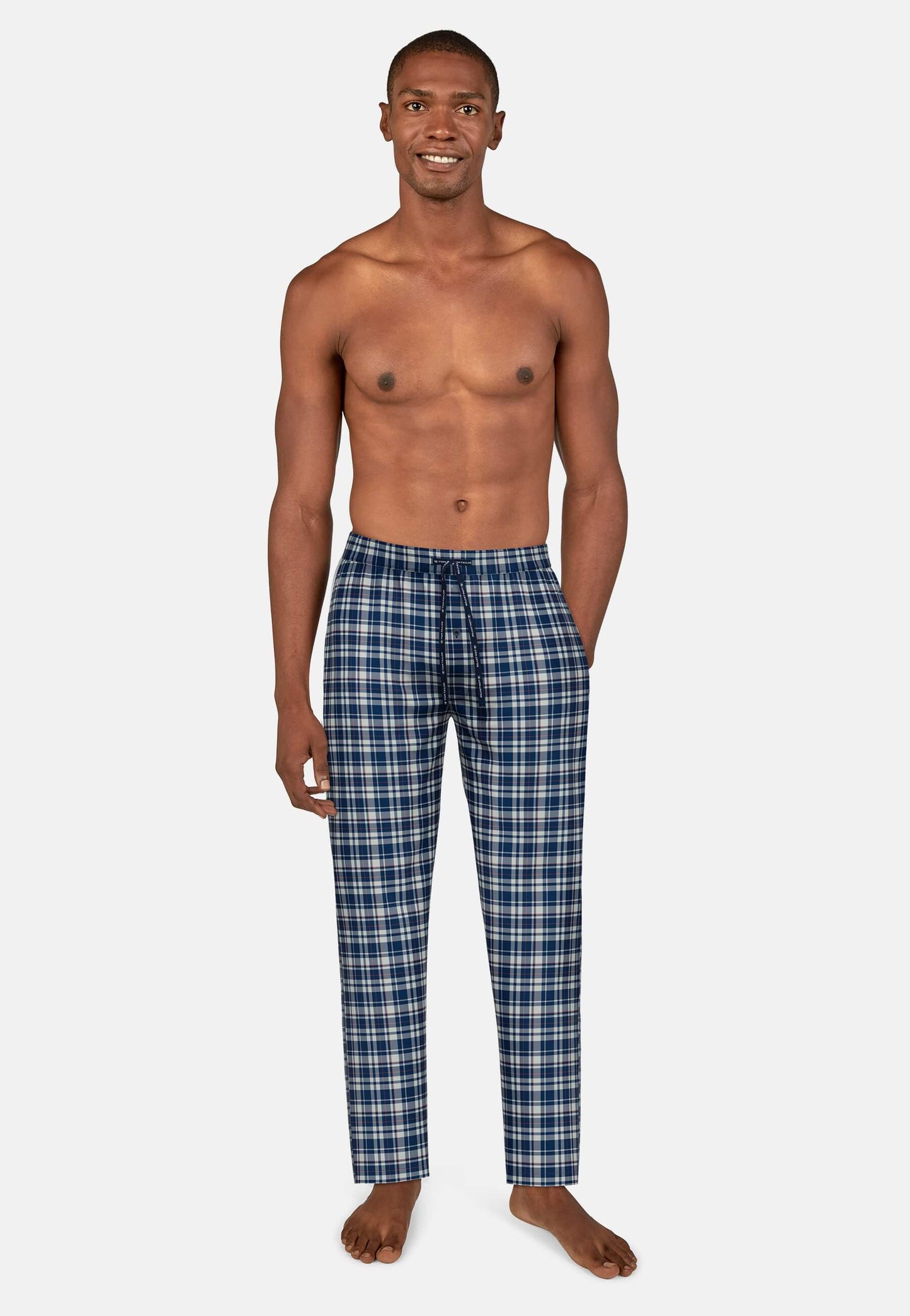 Pyjama broek 71413 624 blau-mittel-Karo