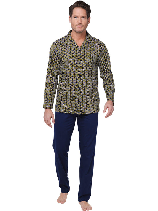 Pyjama full button 122252-508-3 blue 520
