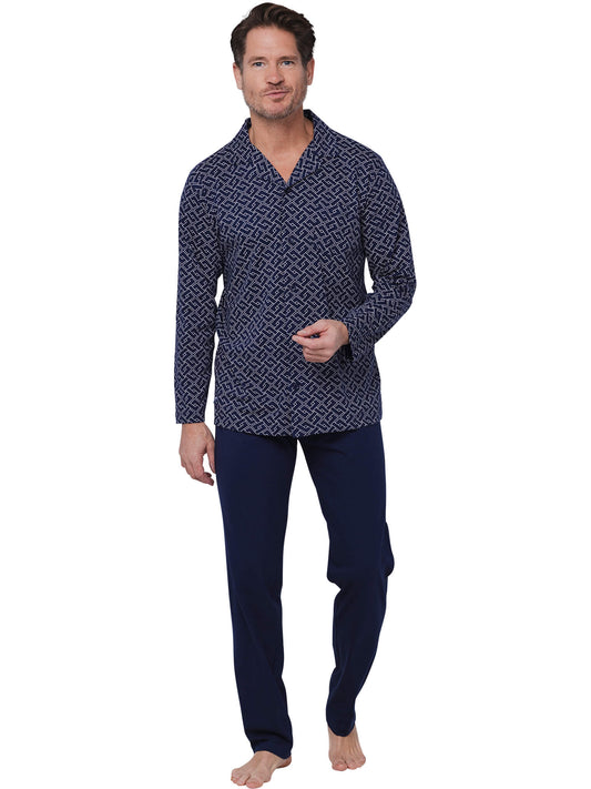 Pyjama full button 122252-544-2 blue 520
