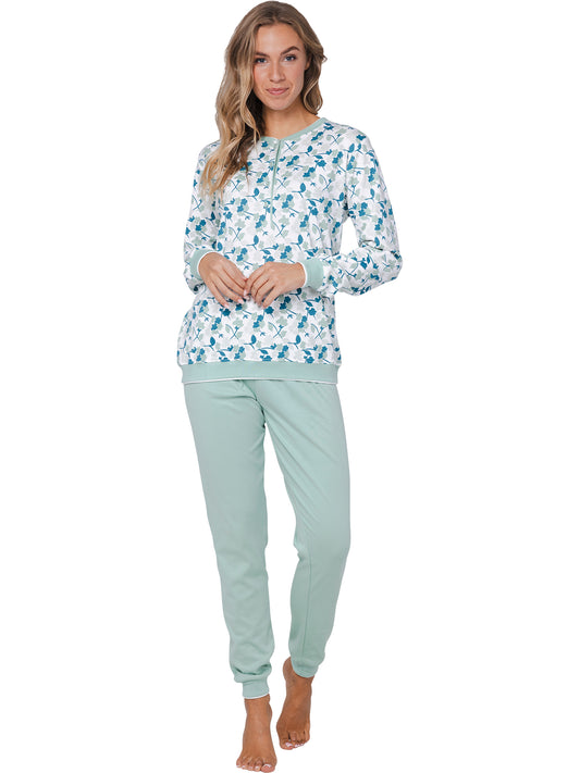 Pyjama with buttons 121252-110-1 Green 710