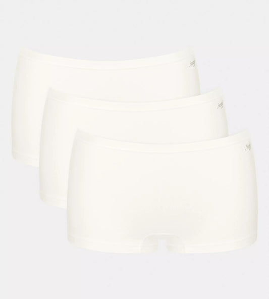 sloggi GO Daily Cotton Short 3P 10222337 00GZ SILK WHITE