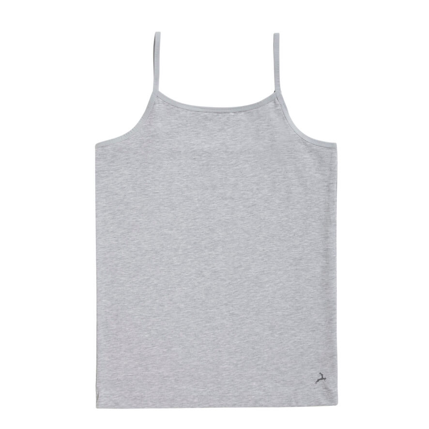 Organic girls spaghetti top 31960 955 Light grey melee