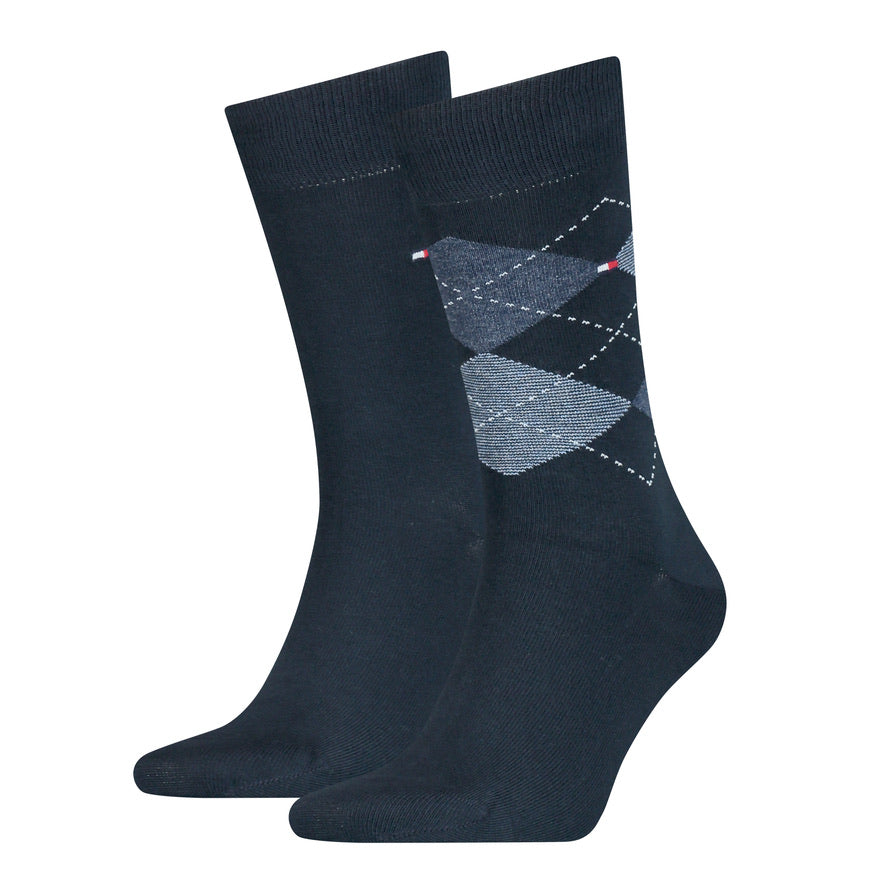 TH MEN SOCK CHECK 2P 100001495 322 dark navy